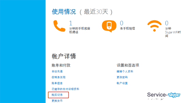 Skype如何查看消费记录？